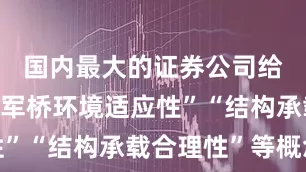 国内最大的证券公司给课程里“军桥环境适应性”“结构承载合理性”等概念